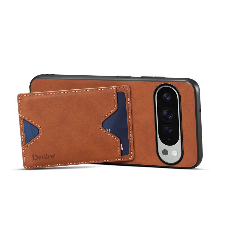 For Google Pixel 10 Pro XL Denior D06 PU Back Cover Card Slot Holder Phone Case(Black) - Google Cases by Denior | Online Shopping UK | buy2fix