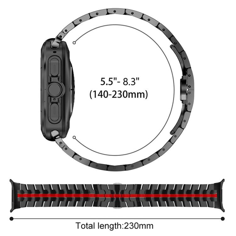 For Samsung Galaxy Watch8 / 8 Classic xDfind Butterfly Buckle Stainless Steel Watch Band(Black Red) - Watch Bands by xDfind | Online Shopping UK | buy2fix