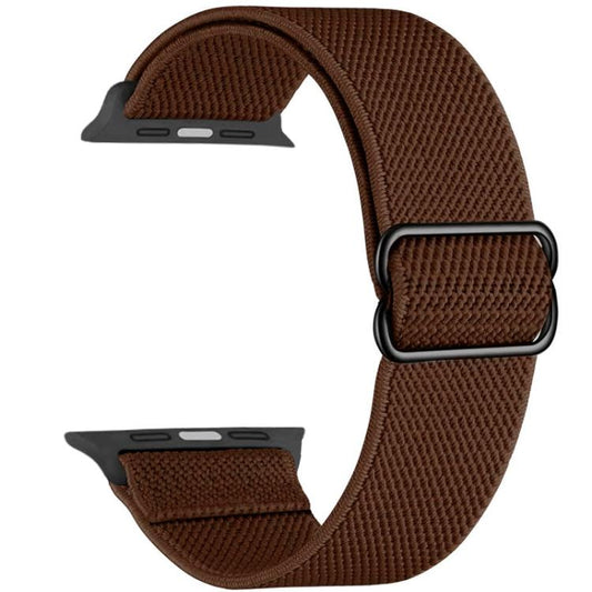 For Apple Watch 42 / 44 / 45 / 46 / 49mm xDfind Adjustable Slide Buckle Elastic Nylon Watch Band(Brown) - Watch Bands by xDfind | Online Shopping UK | buy2fix