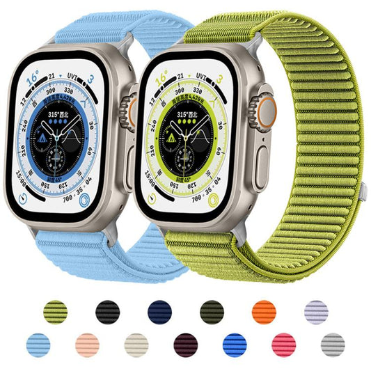 For Apple Watch 38 / 40 / 41 / S10 42mm xDfind Woven Nylon Hook And Loop Fastener Watch Band(Wilderness Green) - Watch Bands by xDfind | Online Shopping UK | buy2fix