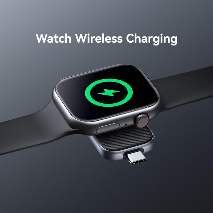 For Apple Watch Series USAMS CD247 USB-C / Type-C Plug Portable Watch Wireless Charger(Metal Gray) - Charger / Holder by USAMS | Online Shopping UK | buy2fix