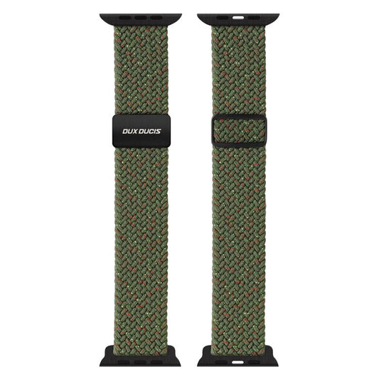 For Apple Watch 42 / 44 / 45 / 46 / 49mm DUX DUCIS Mixture Ultra Series Magnetic Buckle Nylon Braided Strap(Starry Olive) - Watch Bands by DUX DUCIS | Online Shopping UK | buy2fix