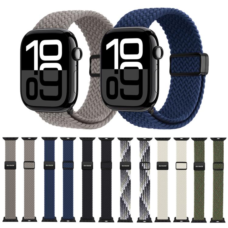 For Apple Watch 42 / 44 / 45 / 46 / 49mm DUX DUCIS Mixture Ultra Series Magnetic Buckle Nylon Braided Strap(Starry Olive) - Watch Bands by DUX DUCIS | Online Shopping UK | buy2fix