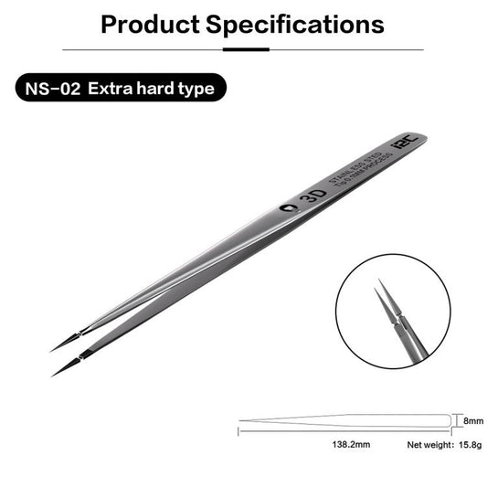 i2C NS Series Super Alloy High Precision Stainless Steel Super Hard Extra Tip Flying Wire Tweezers, Model:NS-02 Extra Hard Type - Tweezers by i2C | Online Shopping UK | buy2fix