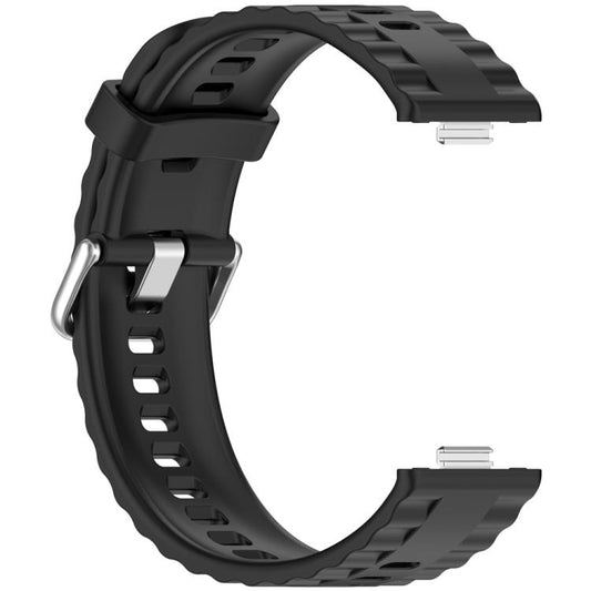 For Huawei Watch Fit4 Pro / Fit4 / Fit3 xDfind Silver Buckle Solid Color Silicone Watch Band(Black) - Watch Bands by xDfind | Online Shopping UK | buy2fix