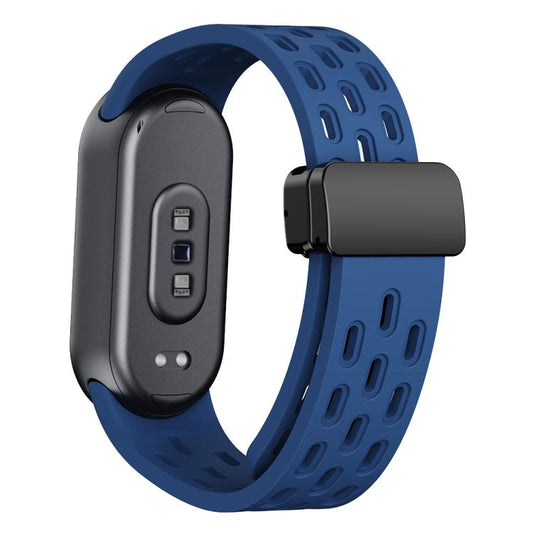 For Xiaomi Smart Band 10 / 9 / 8 xDfind Holes Magnetic Black Buckle Silicone Watch Band(Midnight Blue) - Watch Bands by xDfind | Online Shopping UK | buy2fix