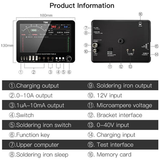 TBK D7 Multifunctional Curve Waveform Meter with Electric Soldering Iron Function - Test Tools by TBK | Online Shopping UK | buy2fix