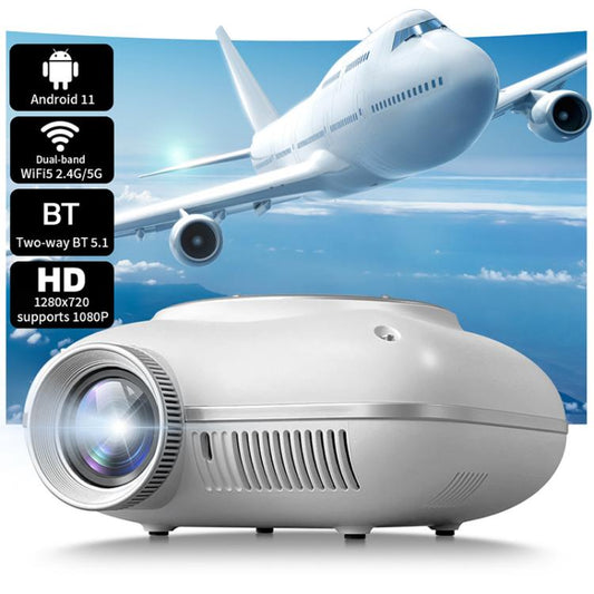 Cheerlux C1 Android Version 1280x720P 100ANSI Bluetooth 5.1 Smart Projector, US Plug(Orange) - Mini Projector by Cheerlux | Online Shopping UK | buy2fix