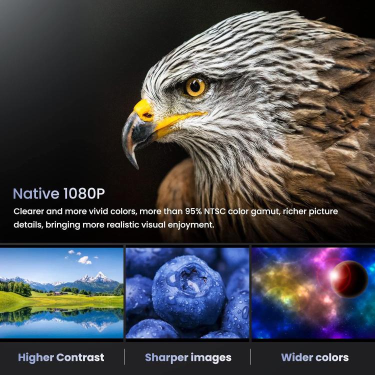 Cheerlux C16A Android Version 1920x1080P 450ANSI Smart Projector, EU Plug(Black) - Mini Projector by Cheerlux | Online Shopping UK | buy2fix