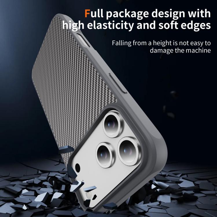 For iPhone 17 Pro Max Carbon Fiber Texture Skin-feel MagSafe Phone Case(Grey) - iPhone 17 Pro Max Cases by buy2fix | Online Shopping UK | buy2fix