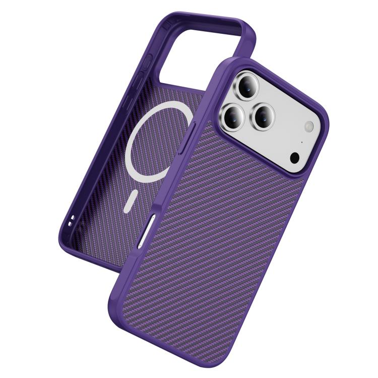For iPhone 17 Pro Max Carbon Fiber Texture Skin-feel MagSafe Phone Case(Purple) - iPhone 17 Pro Max Cases by buy2fix | Online Shopping UK | buy2fix