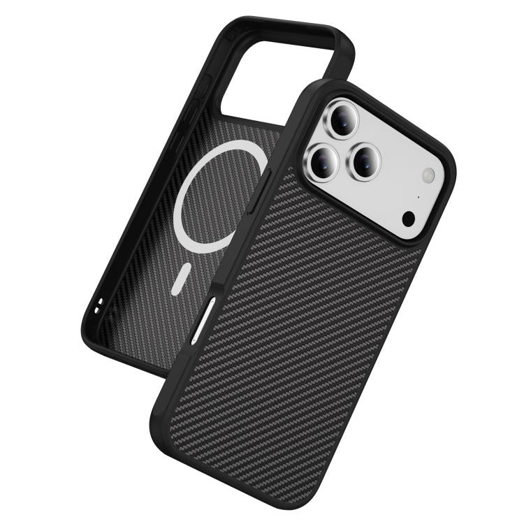 For iPhone 17 Pro Carbon Fiber Texture Skin-feel MagSafe Phone Case(Black) - iPhone 17 Pro Cases by buy2fix | Online Shopping UK | buy2fix