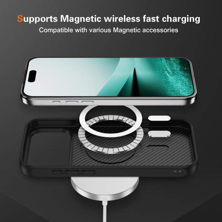 For iPhone 17 Pro Carbon Fiber Texture Skin-feel MagSafe Phone Case(Black) - iPhone 17 Pro Cases by buy2fix | Online Shopping UK | buy2fix