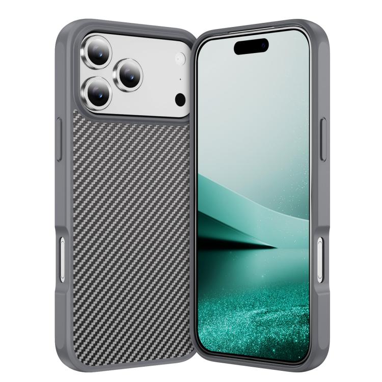 For iPhone 17 Pro Carbon Fiber Texture Skin-feel MagSafe Phone Case(Grey) - iPhone 17 Pro Cases by buy2fix | Online Shopping UK | buy2fix