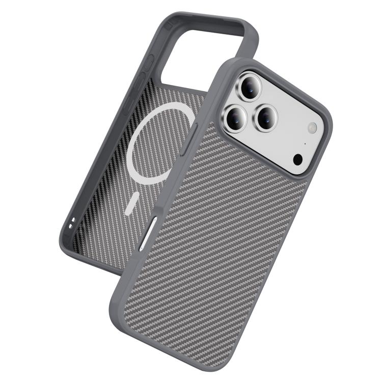 For iPhone 17 Pro Carbon Fiber Texture Skin-feel MagSafe Phone Case(Grey) - iPhone 17 Pro Cases by buy2fix | Online Shopping UK | buy2fix