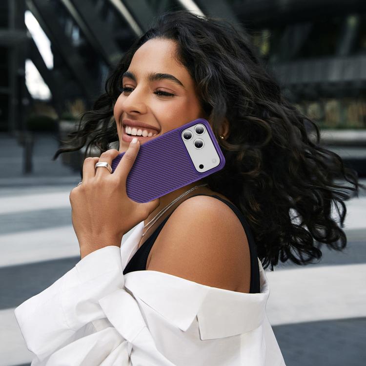 For iPhone 17 Pro Carbon Fiber Texture Skin-feel MagSafe Phone Case(Purple) - iPhone 17 Pro Cases by buy2fix | Online Shopping UK | buy2fix