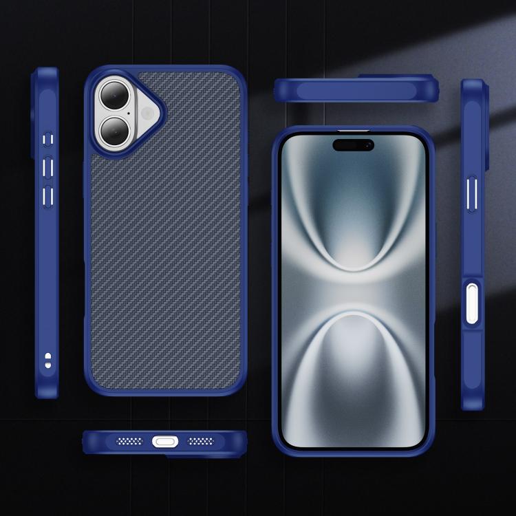 For iPhone 17 Carbon Fiber Texture Skin-feel MagSafe Phone Case(Blue) - iPhone 17 Cases by buy2fix | Online Shopping UK | buy2fix