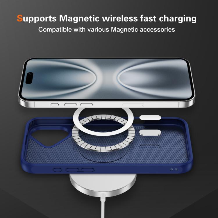 For iPhone 17 Carbon Fiber Texture Skin-feel MagSafe Phone Case(Blue) - iPhone 17 Cases by buy2fix | Online Shopping UK | buy2fix
