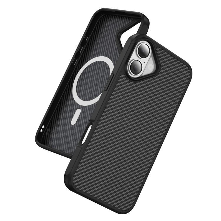 For iPhone 17 Carbon Fiber Texture Skin-feel MagSafe Phone Case(Black) - iPhone 17 Cases by buy2fix | Online Shopping UK | buy2fix