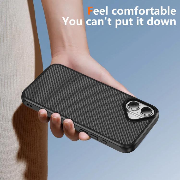 For iPhone 17 Carbon Fiber Texture Skin-feel MagSafe Phone Case(Black) - iPhone 17 Cases by buy2fix | Online Shopping UK | buy2fix