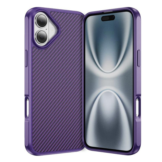 For iPhone 17 Carbon Fiber Texture Skin-feel MagSafe Phone Case(Purple) - iPhone 17 Cases by buy2fix | Online Shopping UK | buy2fix