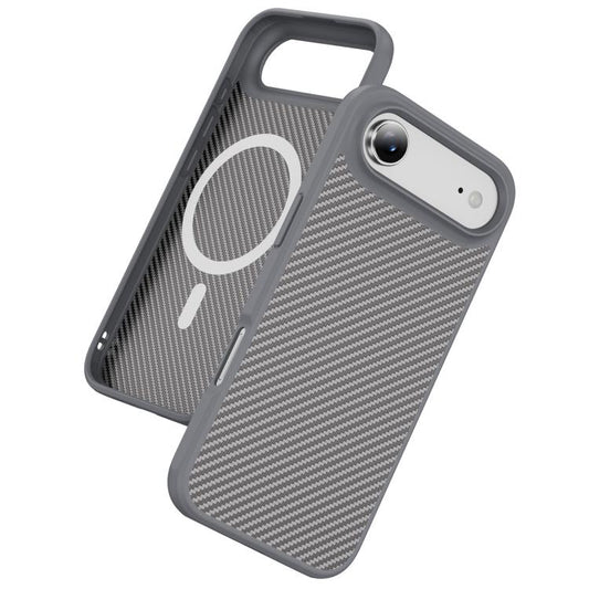 For iPhone Air Carbon Fiber Texture Skin-feel MagSafe Phone Case(Grey) - iPhone Air Cases by buy2fix | Online Shopping UK | buy2fix