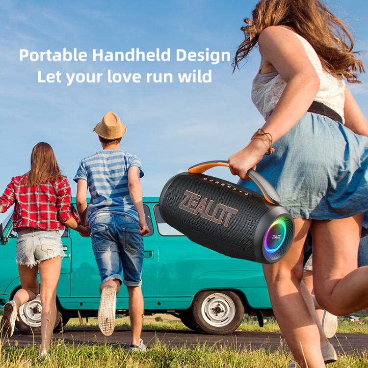 Zealot P12 60W Portable Handheld Outdoor RGB Bluetooth Speaker(Black) - Desktop Speaker by ZEALOT | Online Shopping UK | buy2fix