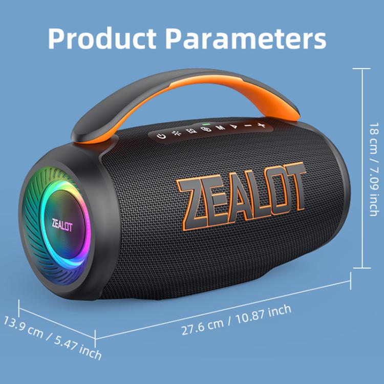 Zealot P12 60W Portable Handheld Outdoor RGB Bluetooth Speaker(Grey) - Desktop Speaker by ZEALOT | Online Shopping UK | buy2fix