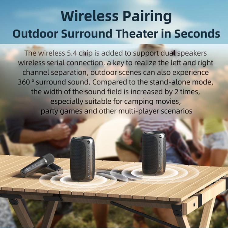 Zealot M2 8W Portable Outdoor RGB Bluetooth Speaker, Type:with 1pc Microphone(Black) - Desktop Speaker by ZEALOT | Online Shopping UK | buy2fix