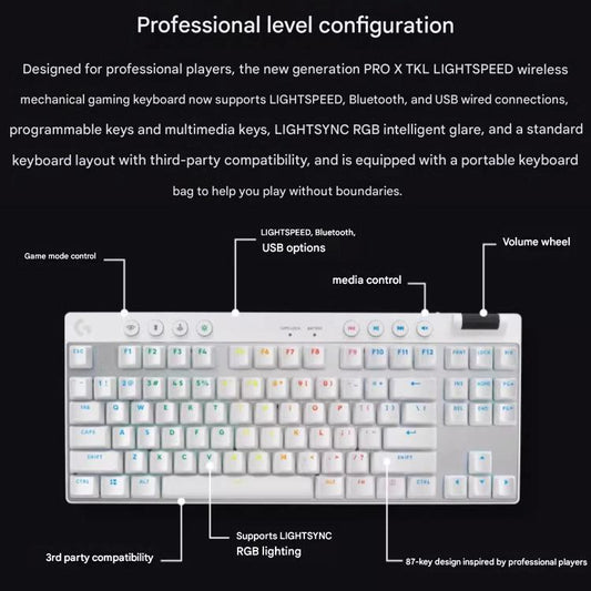 Logitech G PRO X TKL Wireless Gaming Keyboard, GX-T Mechanical Switches(Black) - Wireless Keyboard by Logitech | Online Shopping UK | buy2fix