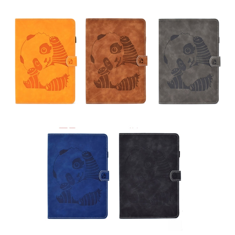 For iPad Air 2022 / 2020 10.9 Panda Embossing Pattern Horizontal Flip PU Leather Case with Holder & Card Slot & Anti-skid Strip(Black) - iPad Air (2022) / (2020) 10.9 Cases by buy2fix | Online Shopping UK | buy2fix