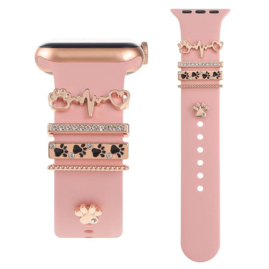 Smart Watch Band Decorative Ring Metal Accessories(Dog Paw Heart) - Watch Decorations by buy2fix | Online Shopping UK | buy2fix