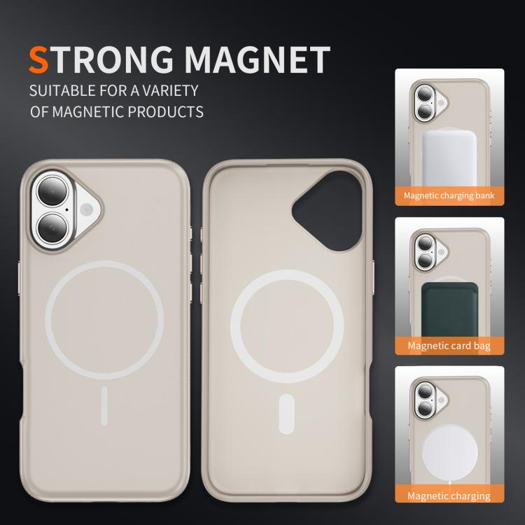 For iPhone 17 Imitation Original Magsafe PC Hybrid TPU Phone Case(Beige Grey) - iPhone 17 Cases by buy2fix | Online Shopping UK | buy2fix