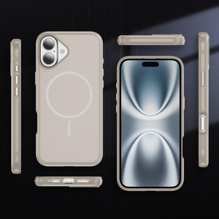For iPhone 17 Imitation Original Magsafe PC Hybrid TPU Phone Case(Beige Grey) - iPhone 17 Cases by buy2fix | Online Shopping UK | buy2fix