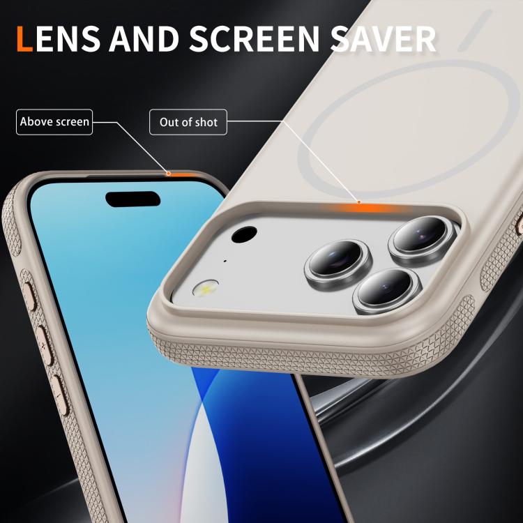 For iPhone 17 Pro Max Imitation Original Magsafe PC Hybrid TPU Phone Case(Beige Grey) - iPhone 17 Pro Max Cases by buy2fix | Online Shopping UK | buy2fix