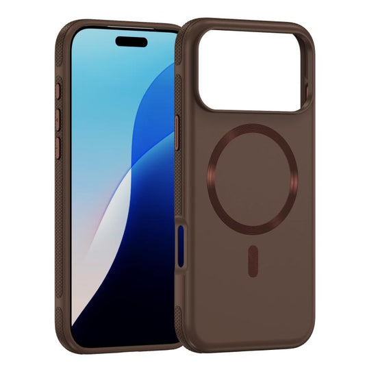 For iPhone 17 Pro Max Imitation Original CD Texture Magsafe PC Hybrid TPU Phone Case(Coffee) - iPhone 17 Pro Max Cases by buy2fix | Online Shopping UK | buy2fix