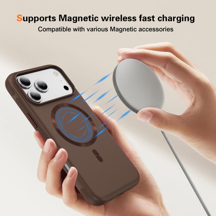 For iPhone 17 Pro Max Imitation Original CD Texture Magsafe PC Hybrid TPU Phone Case(Coffee) - iPhone 17 Pro Max Cases by buy2fix | Online Shopping UK | buy2fix