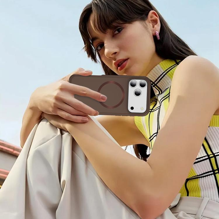 For iPhone 17 Pro Max Imitation Original CD Texture Magsafe PC Hybrid TPU Phone Case(Coffee) - iPhone 17 Pro Max Cases by buy2fix | Online Shopping UK | buy2fix