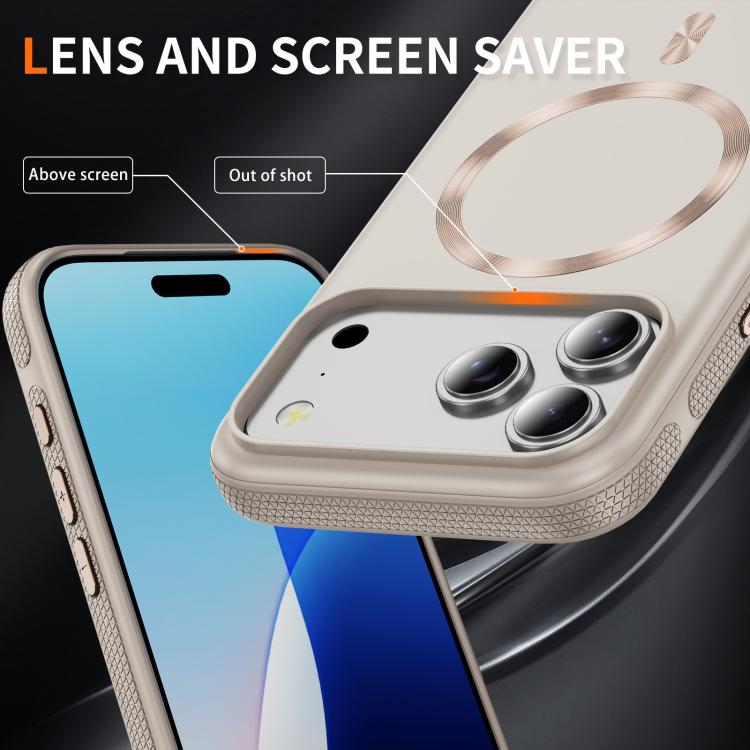 For iPhone 17 Pro Max Imitation Original CD Texture Magsafe PC Hybrid TPU Phone Case(Beige Grey) - iPhone 17 Pro Max Cases by buy2fix | Online Shopping UK | buy2fix