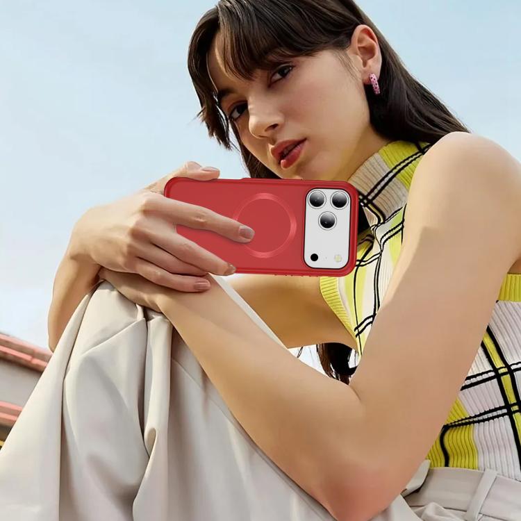 For iPhone 17 Pro Imitation Original CD Texture Magsafe PC Hybrid TPU Phone Case(Red) - iPhone 17 Pro Cases by buy2fix | Online Shopping UK | buy2fix