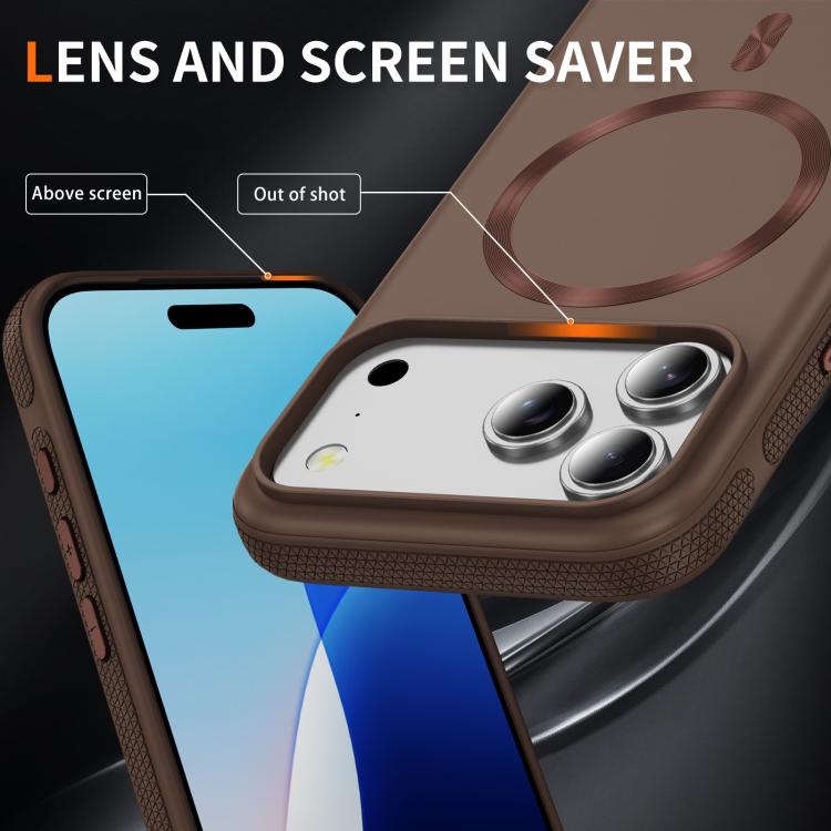 For iPhone 17 Pro Imitation Original CD Texture Magsafe PC Hybrid TPU Phone Case(Coffee) - iPhone 17 Pro Cases by buy2fix | Online Shopping UK | buy2fix