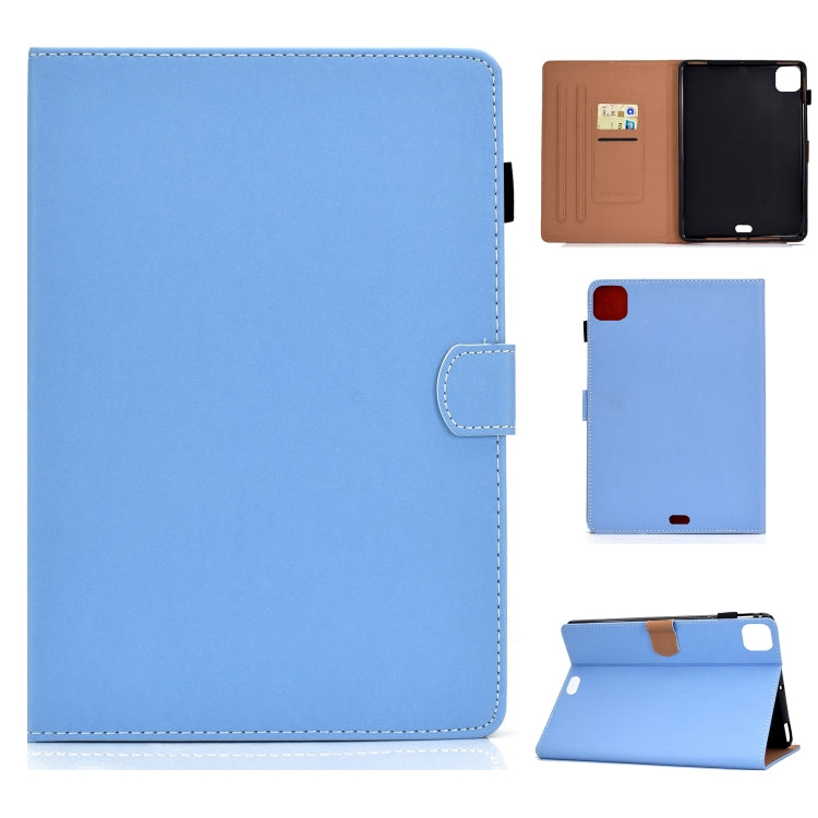 For iPad Air 2022 / 2020 10.9 Solid Color Magnetic Horizontal Flip Leather Case with Card Slots & Holder & Anti-skid Strip(Blue) - iPad Air (2022) / (2020) 10.9 Cases by buy2fix | Online Shopping UK | buy2fix