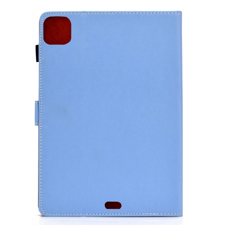 For iPad Air 2022 / 2020 10.9 Solid Color Magnetic Horizontal Flip Leather Case with Card Slots & Holder & Anti-skid Strip(Blue) - iPad Air (2022) / (2020) 10.9 Cases by buy2fix | Online Shopping UK | buy2fix