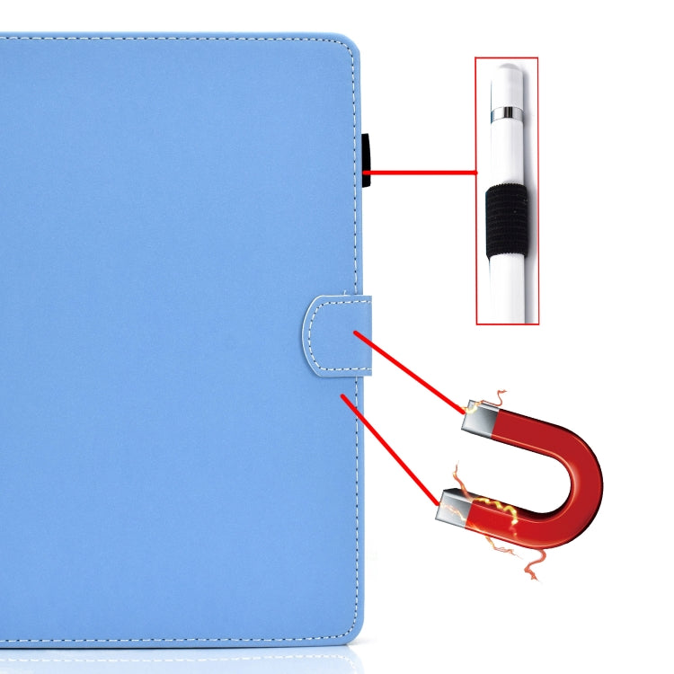 For iPad Air 2022 / 2020 10.9 Solid Color Magnetic Horizontal Flip Leather Case with Card Slots & Holder & Anti-skid Strip(Blue) - iPad Air (2022) / (2020) 10.9 Cases by buy2fix | Online Shopping UK | buy2fix