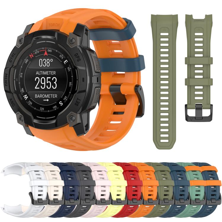 For Garmin Instinct 3 AMOLED 45mm / Solar 45mm xDfind Quick-release Silicone Watch Band(Official Orange) - Watch Bands by xDfind | Online Shopping UK | buy2fix