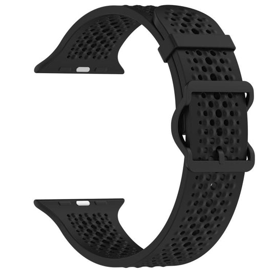 For Apple Watch 42 / 44 / 45 / 46 / 49mm xDfind Breathable Silicone Watch Band(Black) - Watch Bands by xDfind | Online Shopping UK | buy2fix