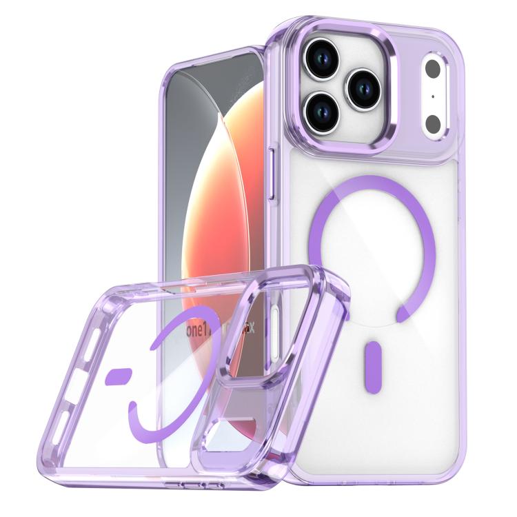 For iPhone 17 Pro Max MagSafe Magnetic Clear Phone Case(Purple) - iPhone 17 Pro Max Cases by buy2fix | Online Shopping UK | buy2fix