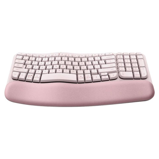 Logitech WAVE KEYS Wireless Ergonomic Keyboard(Pink) - Wireless Keyboard by Logitech | Online Shopping UK | buy2fix