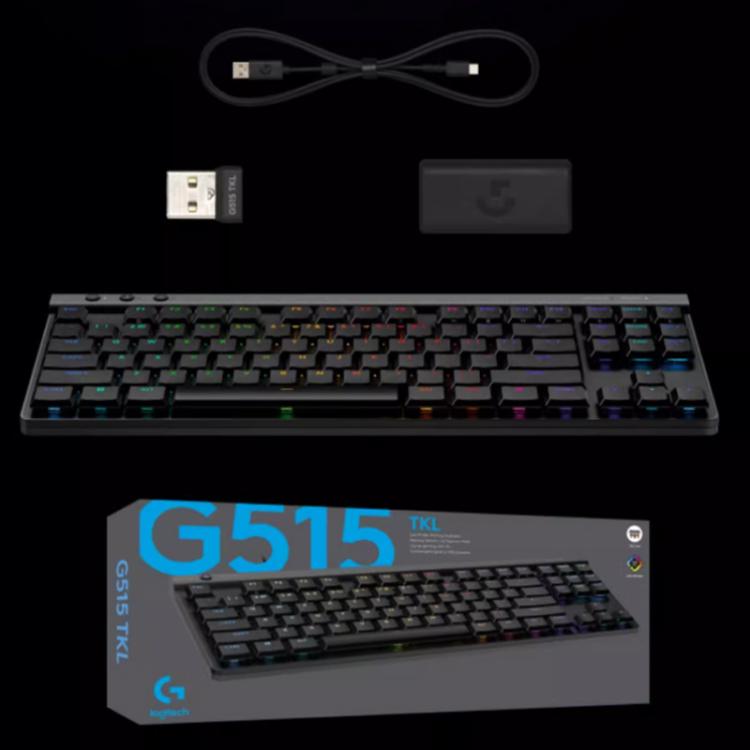 Logitech G515 LIGHTSPEED TKL Wireless Low-Profile Mechanical Gaming Keyboard, GX-L Mechanical Switches(Black) - Wireless Keyboard by Logitech | Online Shopping UK | buy2fix