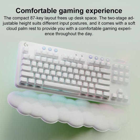 Logitech G715 Dual-Mode 87-Key RGB Wireless Bluetooth Mechanical Keyboard, Tea Shaft(White) - Wireless Keyboard by Logitech | Online Shopping UK | buy2fix